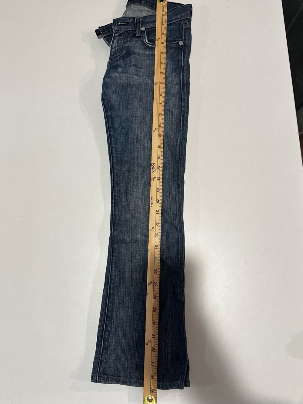 NWOT Rock & Republic Blue Mid Rise Jeans Rhinestone R Pockets Y2K - Picture 7 of 8